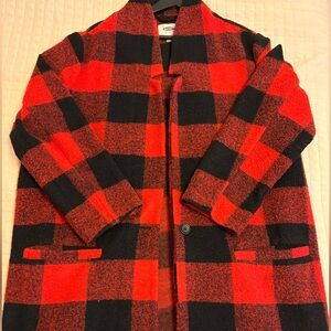 Old Navy Red and Black Plaid Coat